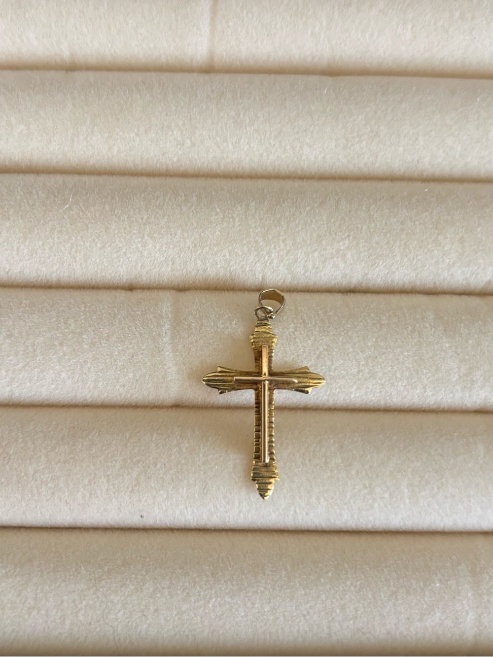 Gold Cross Pendant Charm - Classic Religious Jewelry